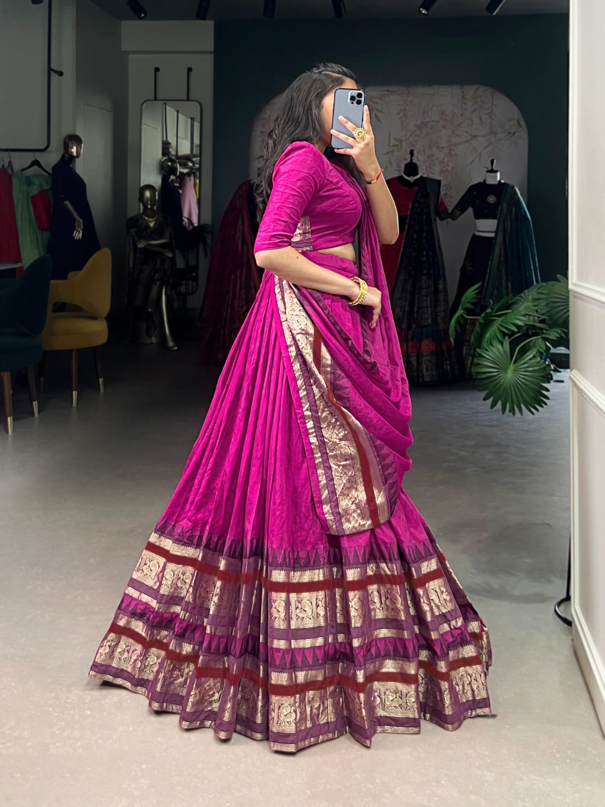 NIRUPA Pure Chanderi Zari-Weave Lehenga Choli Set – DN Catalogue