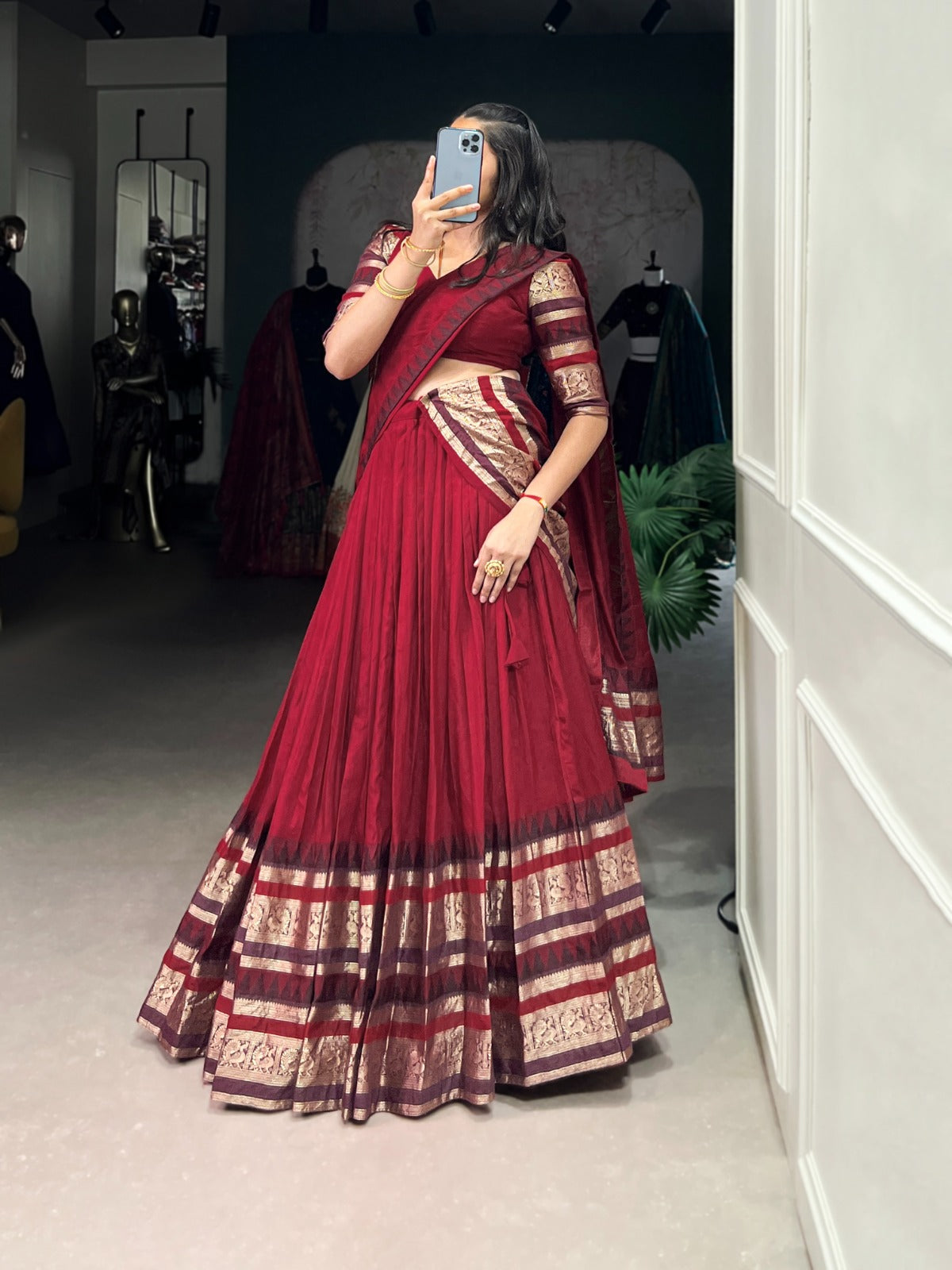 NIRUPA Pure Chanderi Zari-Weave Lehenga Choli Set – DN Catalogue