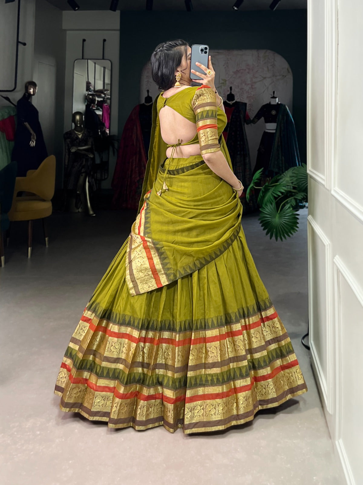 NIRUPA Pure Chanderi Zari-Weave Lehenga Choli Set – DN Catalogue
