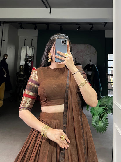 NIRUPA Pure Chanderi Zari-Weave Lehenga Choli Set – DN Catalogue