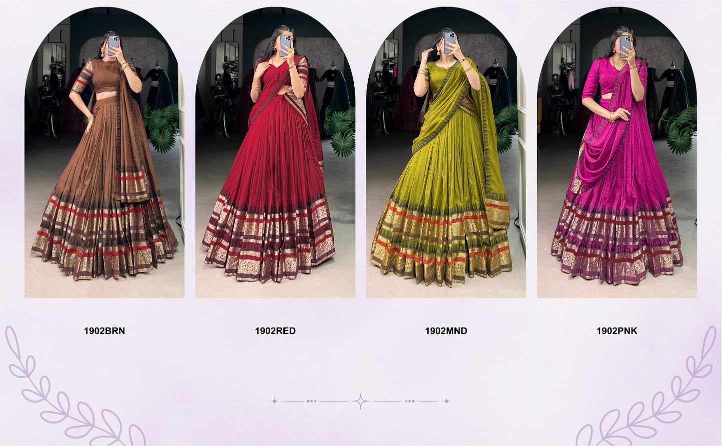 NIRUPA Pure Chanderi Zari-Weave Lehenga Choli Set – DN Catalogue