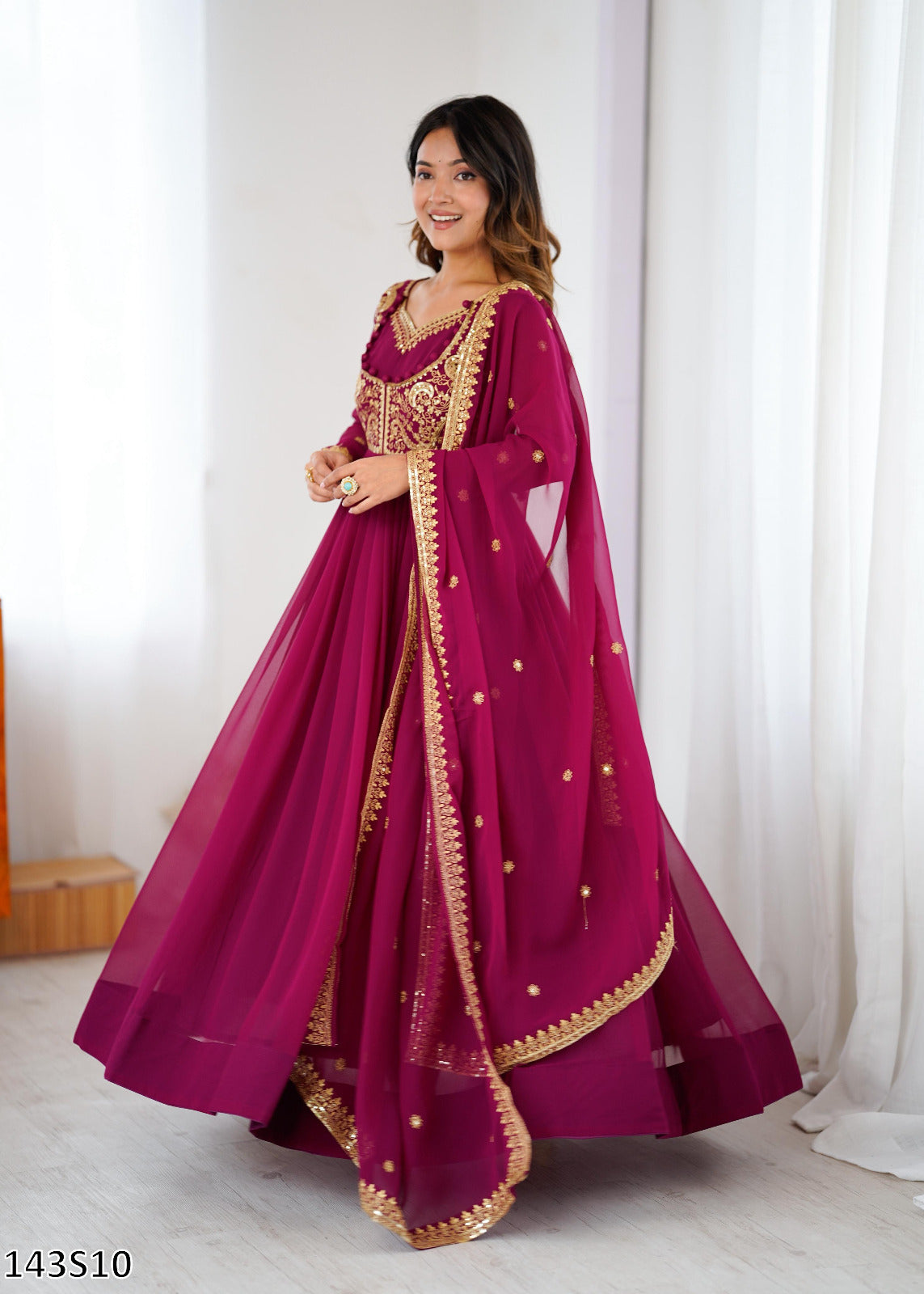 Designer Faux Georgette Suit Set with Embroidered Dupatta