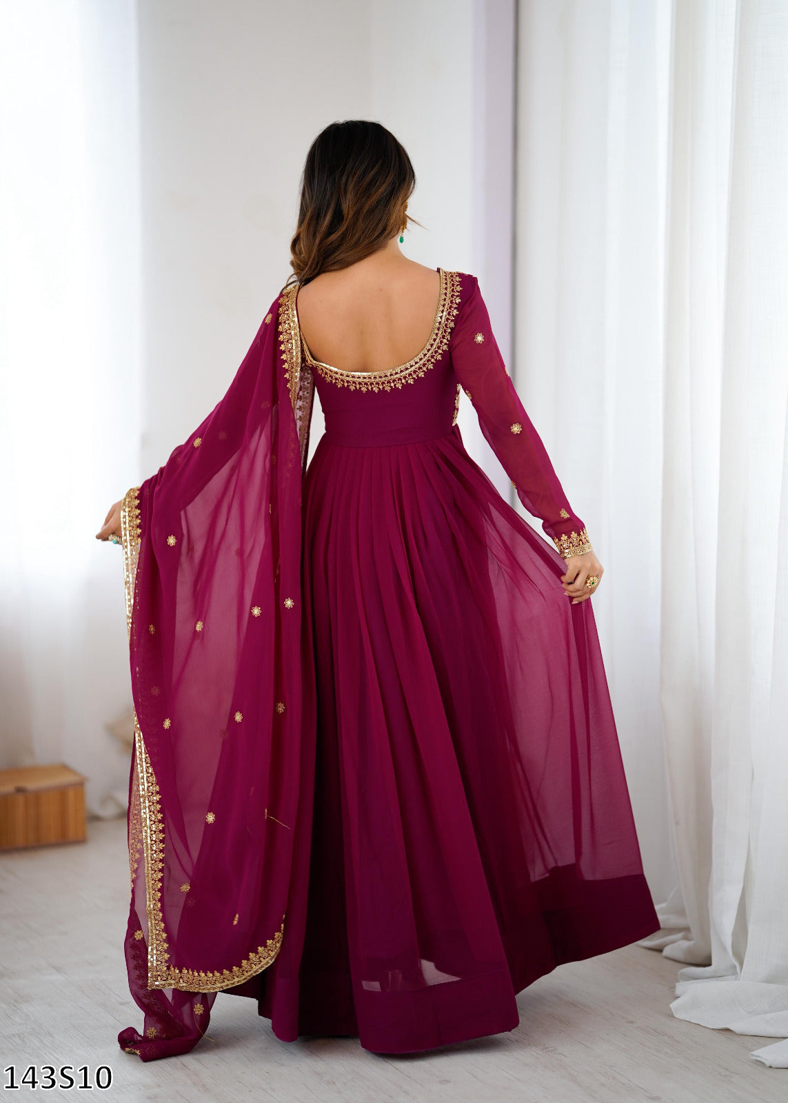 Designer Faux Georgette Suit Set with Embroidered Dupatta