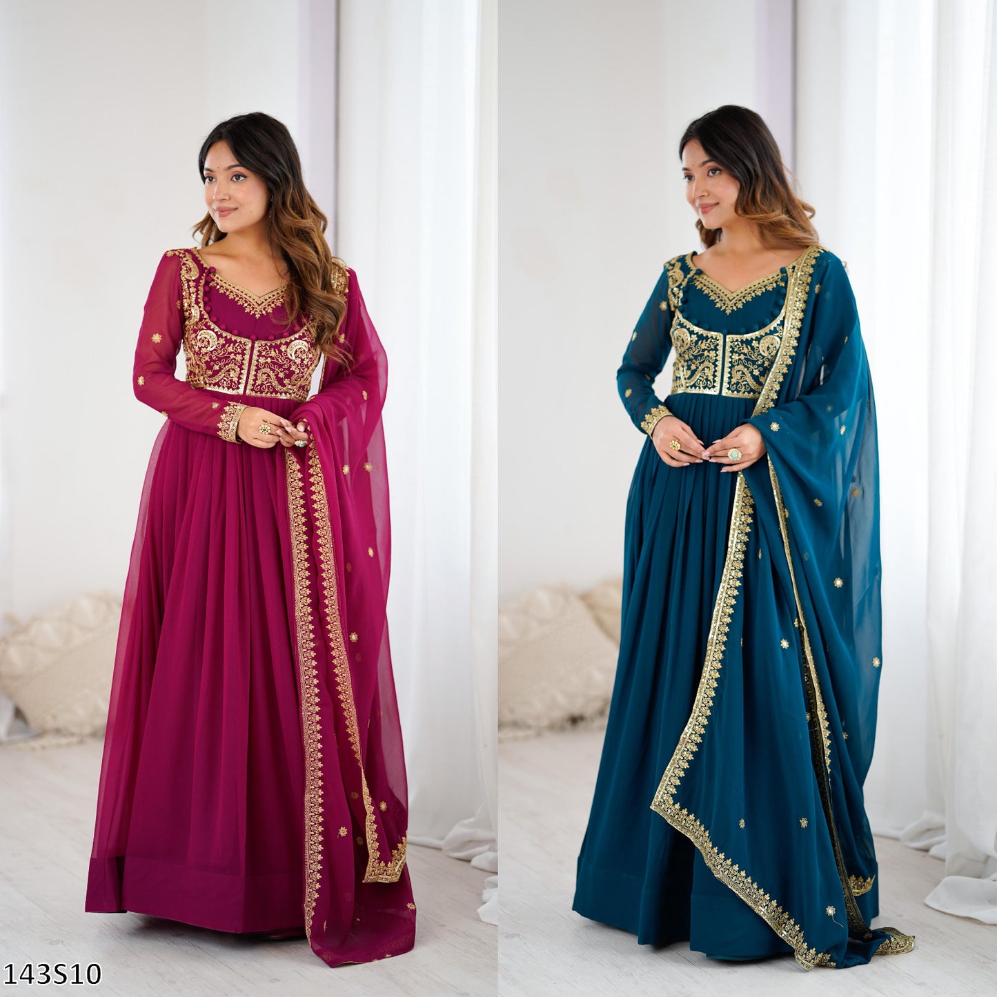Designer Faux Georgette Suit Set with Embroidered Dupatta
