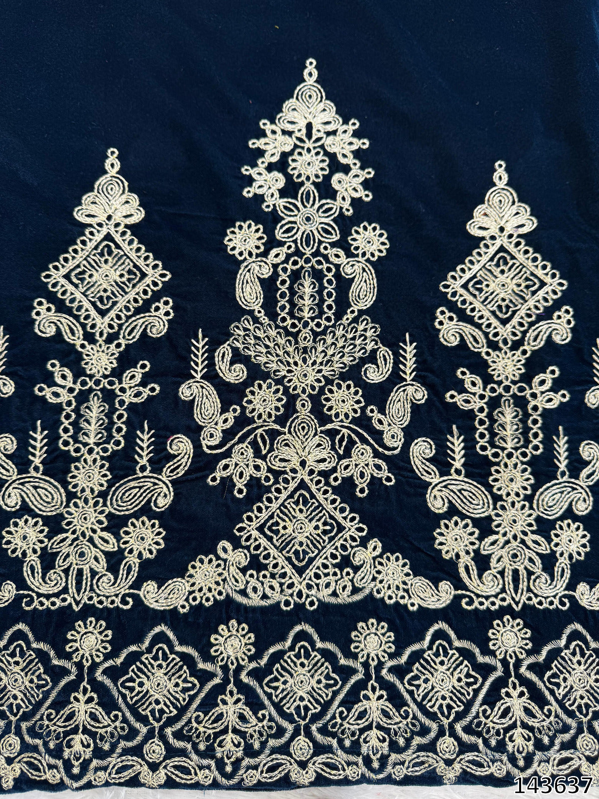 Designer Heavy Viscose Velvet Thread Embroidered Blue Top Pant Dupatta Set – Ready to Wear Ethnic Festive Outfit