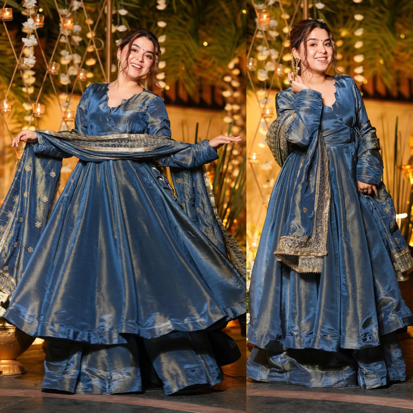 Designer Anarkali Suit with Plazzo & Dupatta | Fully Stitched