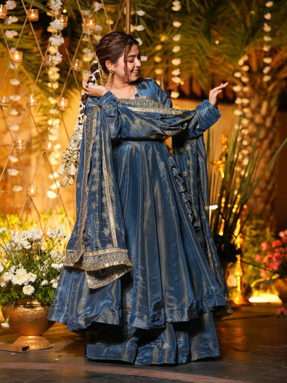 Designer Anarkali Suit with Plazzo & Dupatta | Fully Stitched