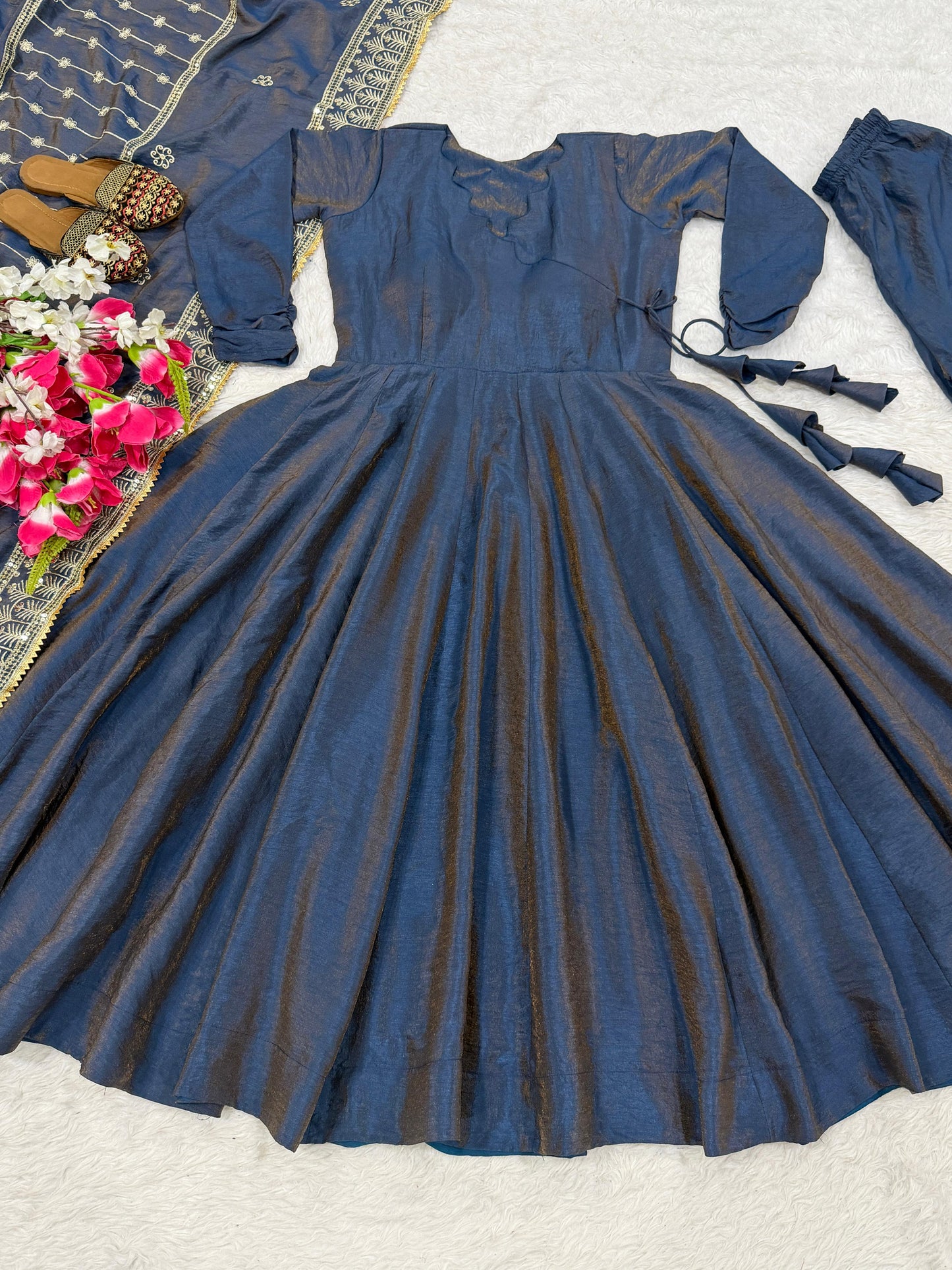Designer Anarkali Suit with Plazzo & Dupatta | Fully Stitched
