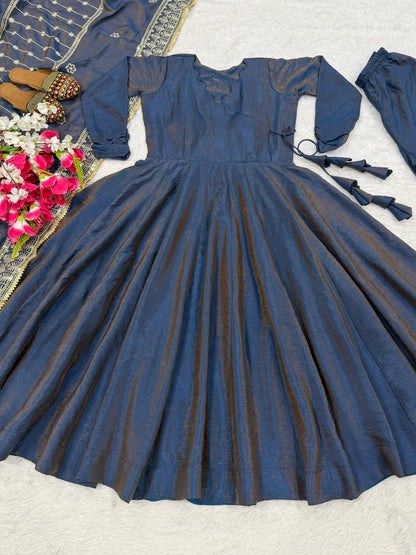 Designer Anarkali Suit with Plazzo & Dupatta | Fully Stitched