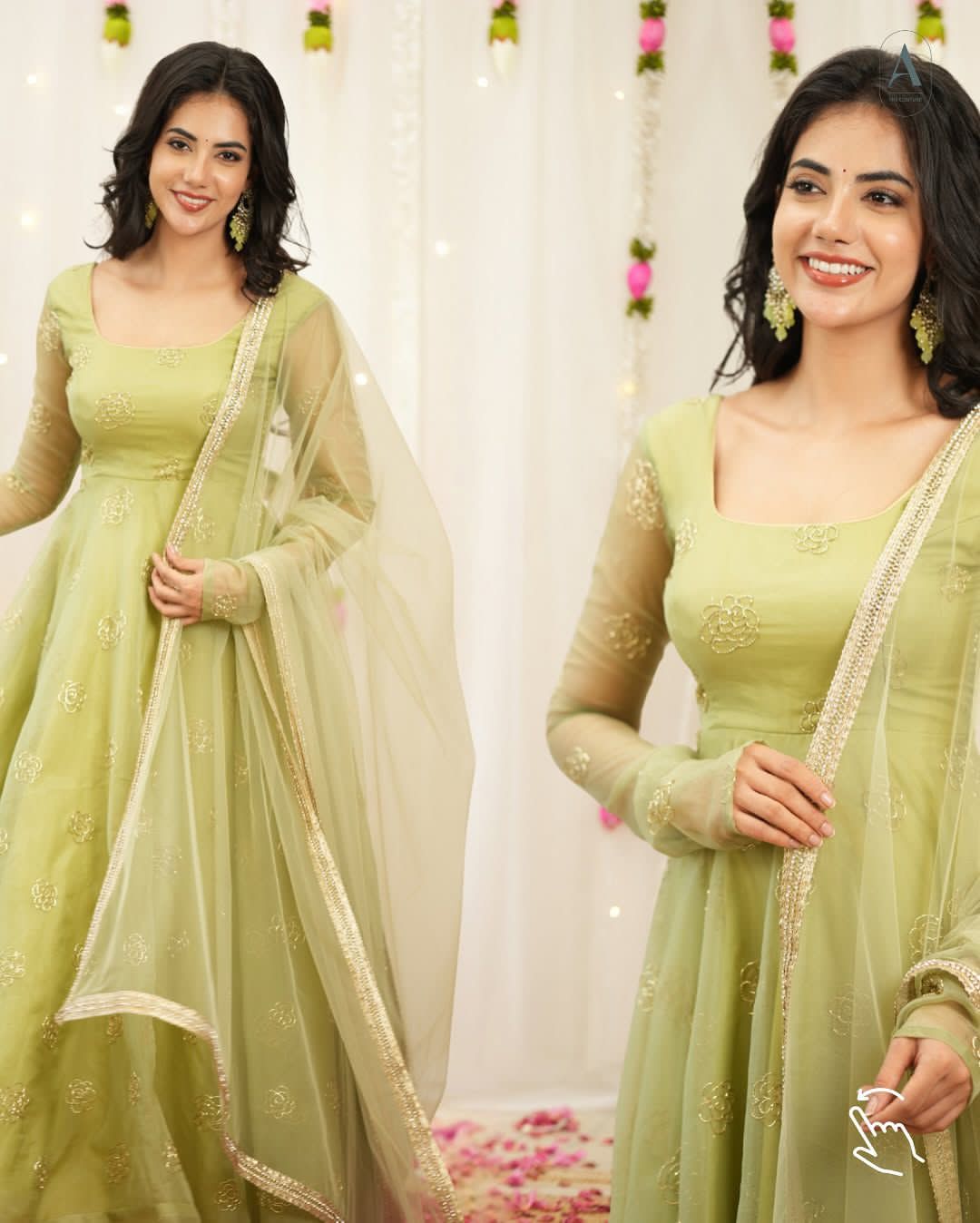 Designer Party Wear Top with Farshi Salwar & Dupatta Set | Fully Stitched