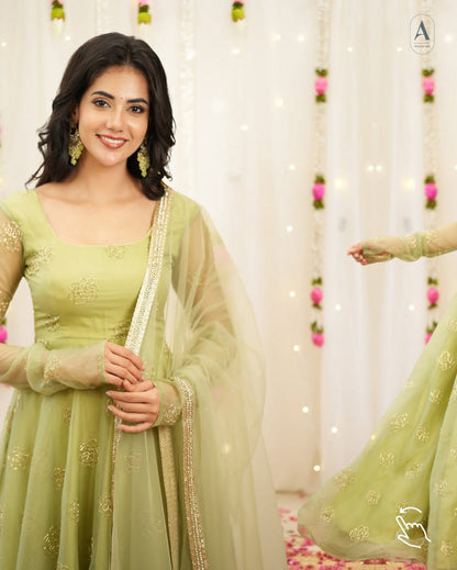 Designer Party Wear Top with Farshi Salwar & Dupatta Set | Fully Stitched