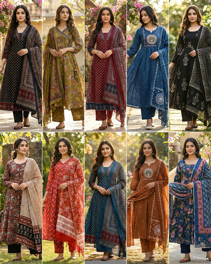 Pinterest Series Ready-to-Wear Rayon Kurta Set with Chanderi Silk Dupatta | Trendy Ethnic Wear for Women