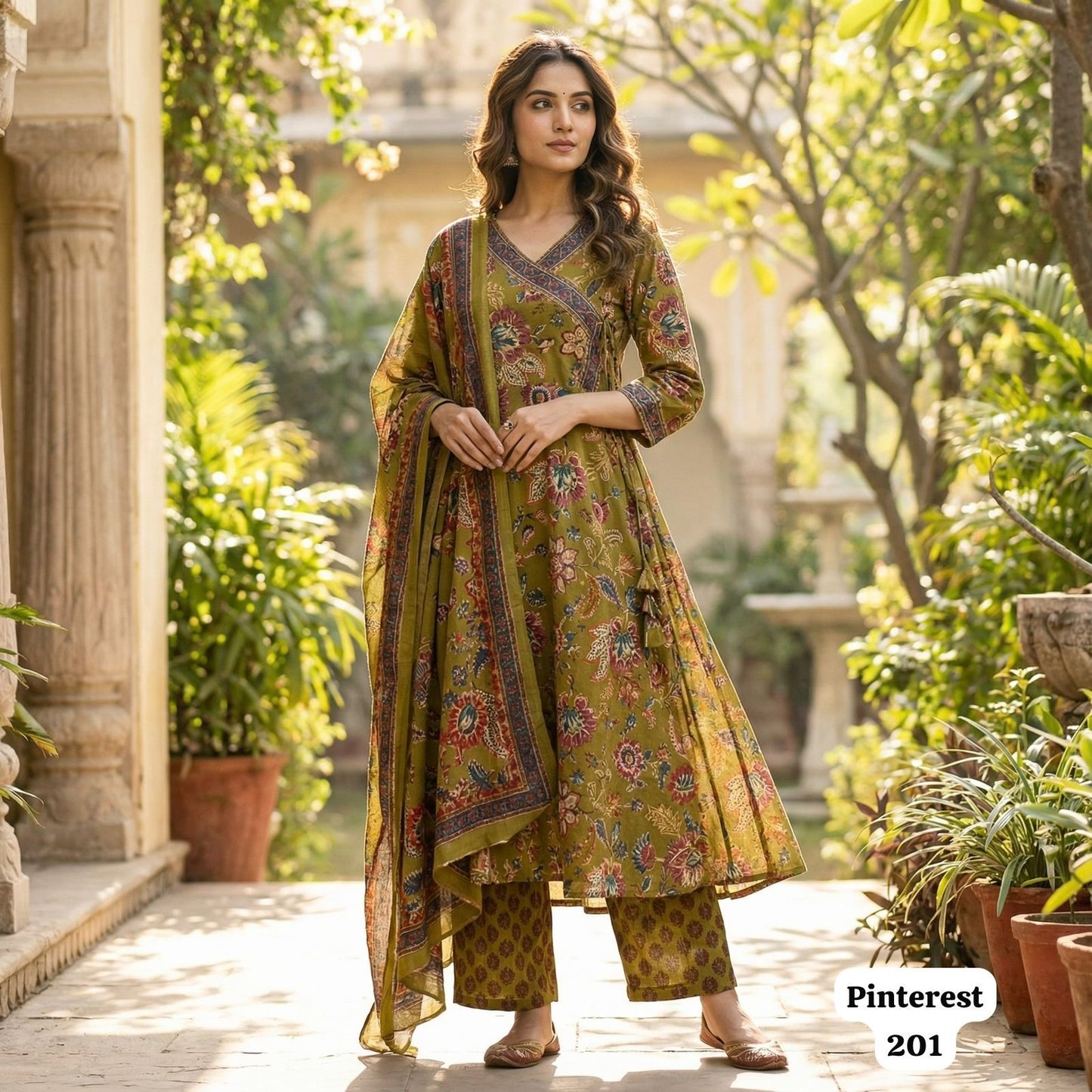 Pinterest Series Ready-to-Wear Rayon Kurta Set with Chanderi Silk Dupatta | Trendy Ethnic Wear for Women