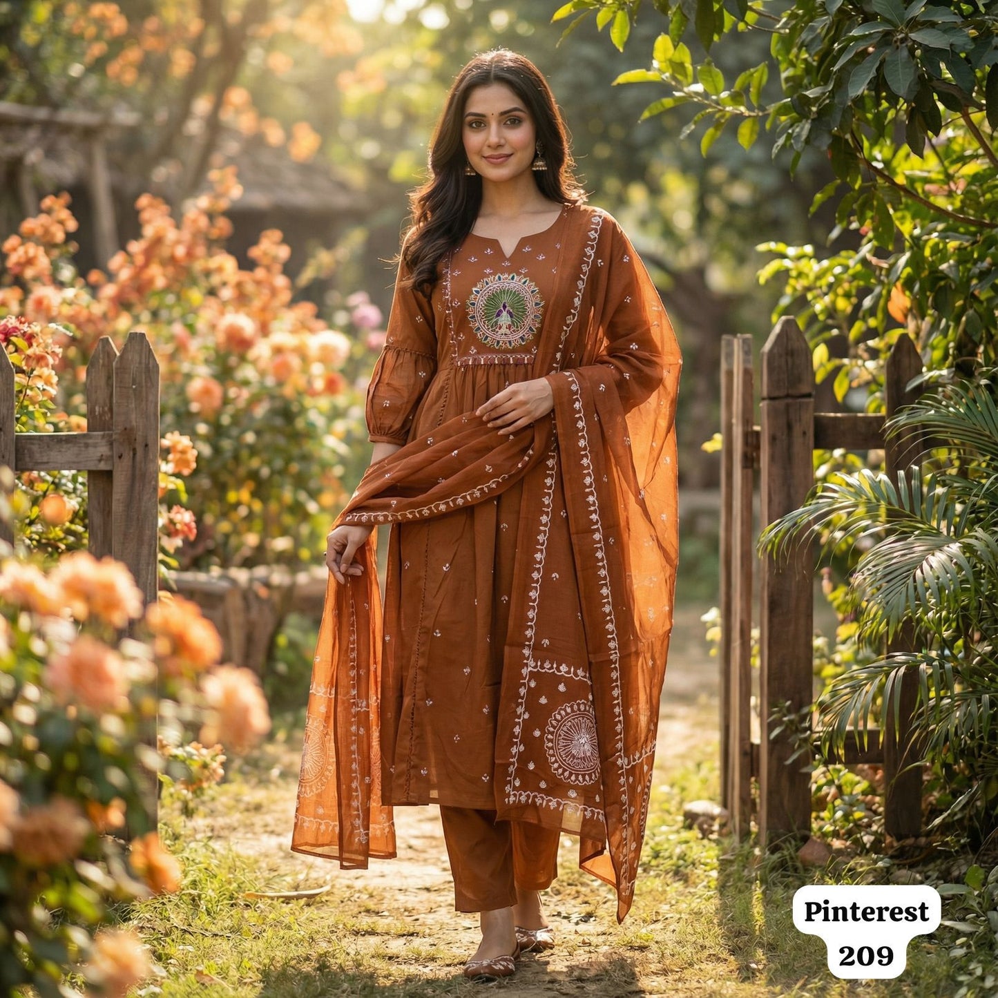 Pinterest Series Ready-to-Wear Rayon Kurta Set with Chanderi Silk Dupatta | Trendy Ethnic Wear for Women