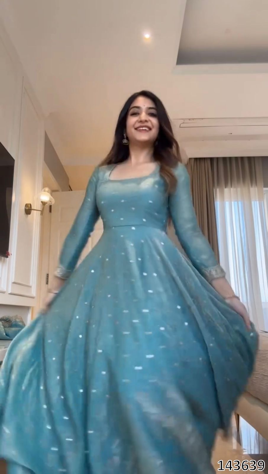 Fendy Silk Anarkali Palazzo Set with Sequins Work Dupatt