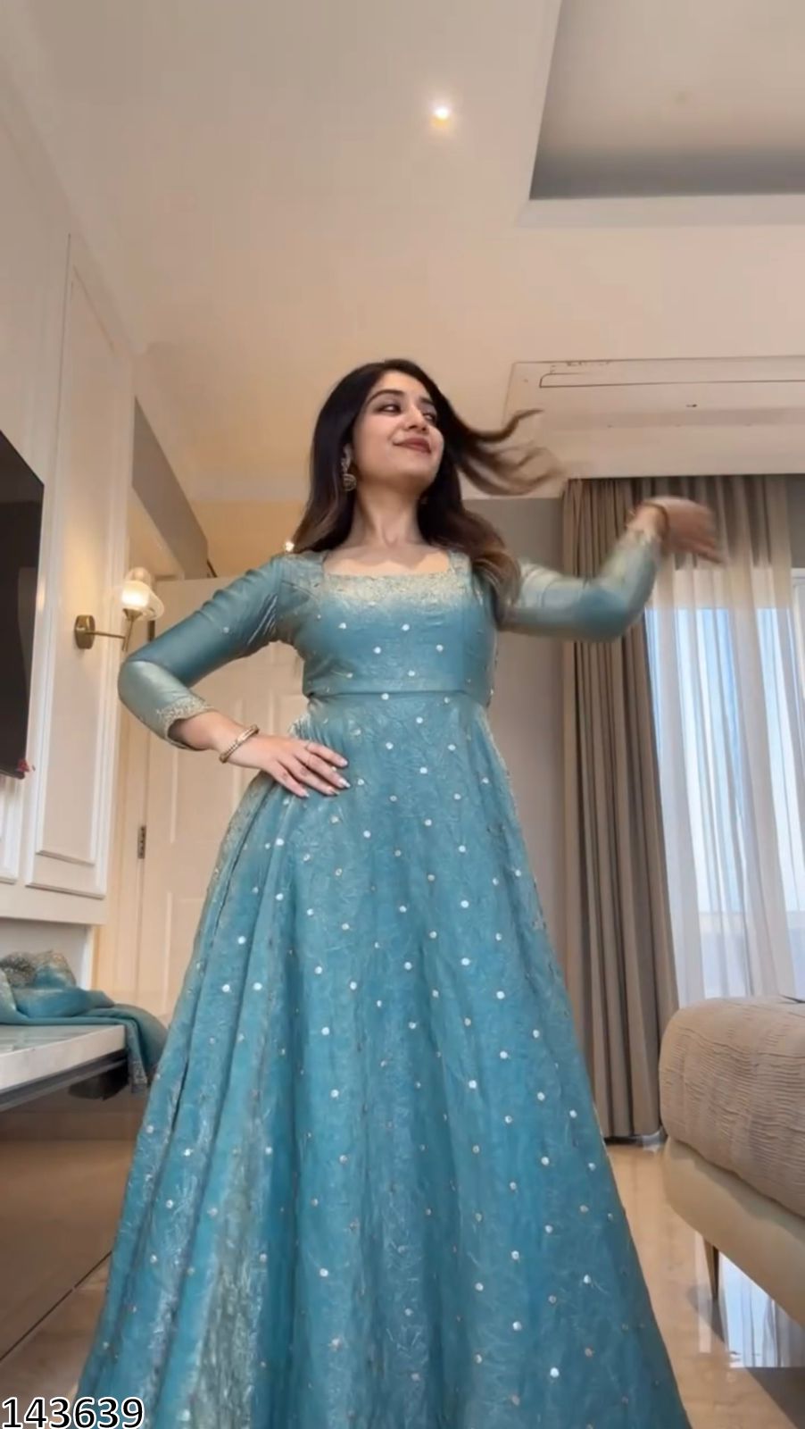 Fendy Silk Anarkali Palazzo Set with Sequins Work Dupatt