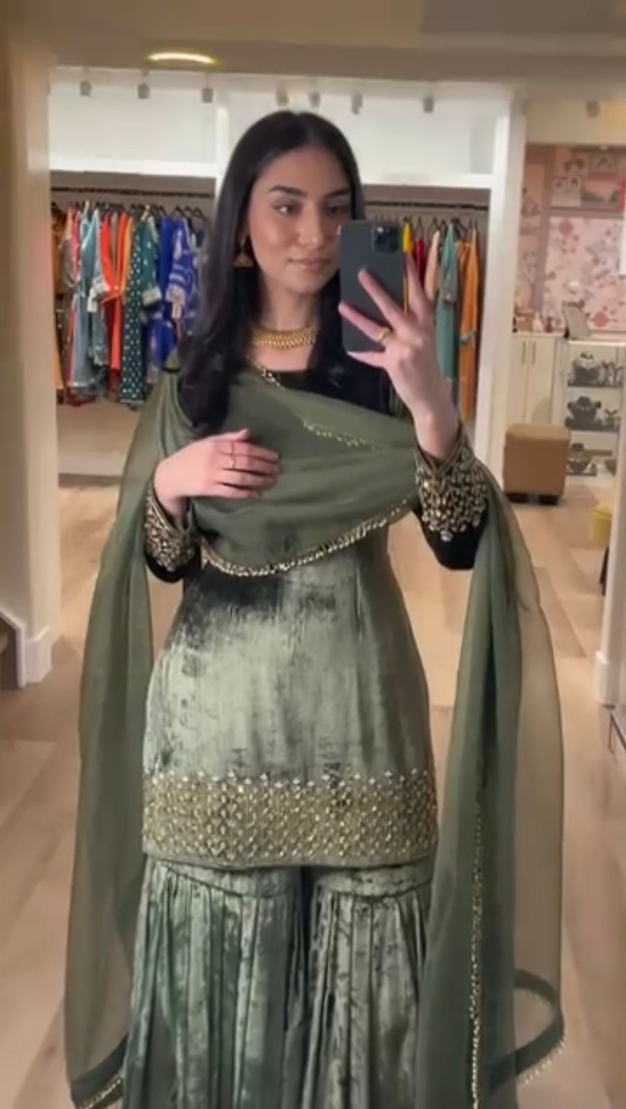 New Designer Party Wear Viscose Velvet Embroidered Top Sharara Set with Net Dupatta – Ready to Wear Ethnic Outfit