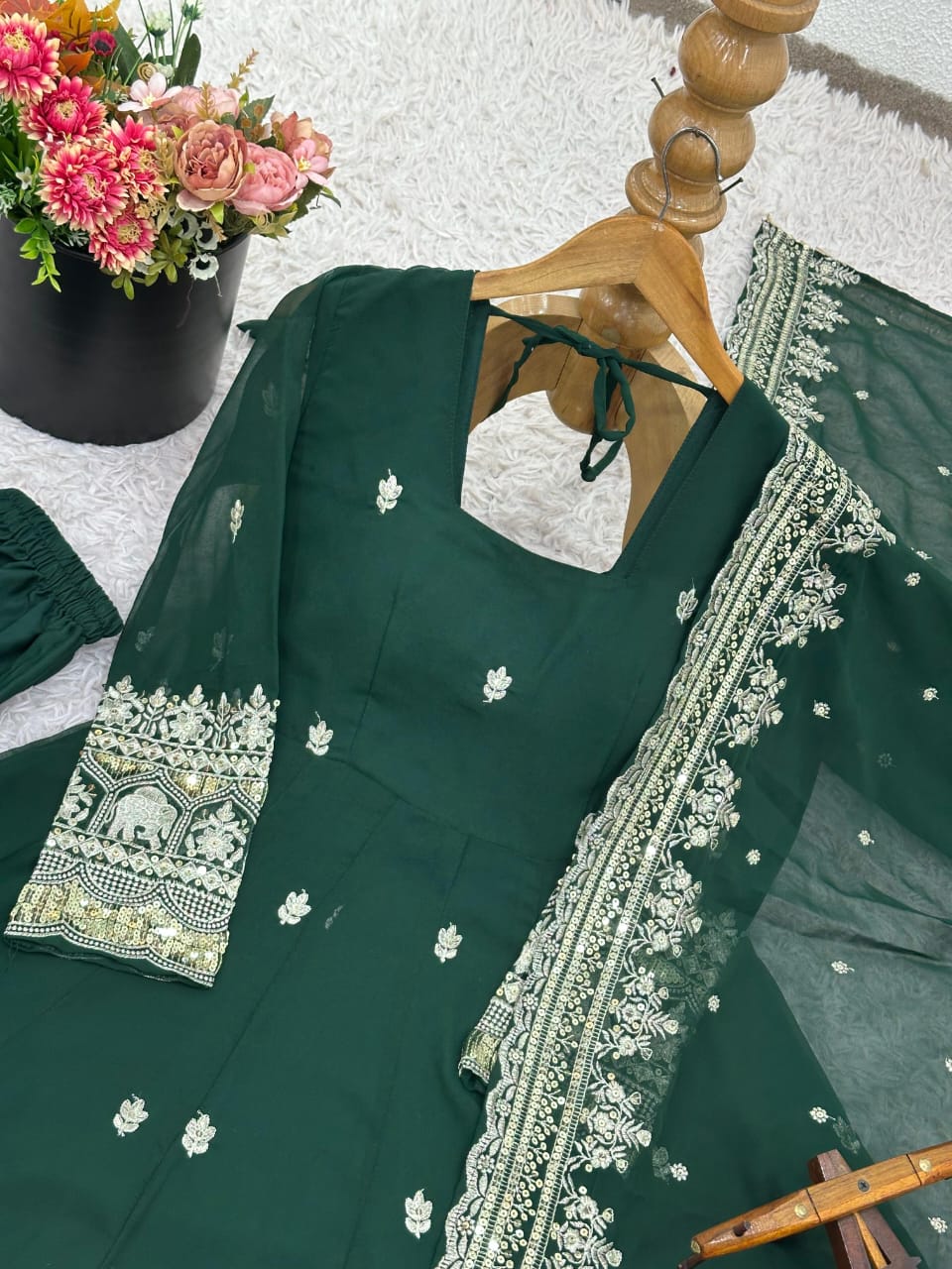 Rajwadi Pashmina Silk Weaving Saree with Kashmiri Pallu