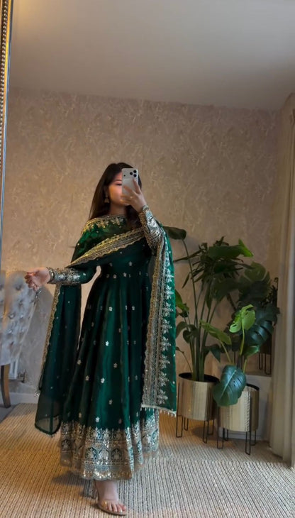 Rajwadi Pashmina Silk Weaving Saree with Kashmiri Pallu