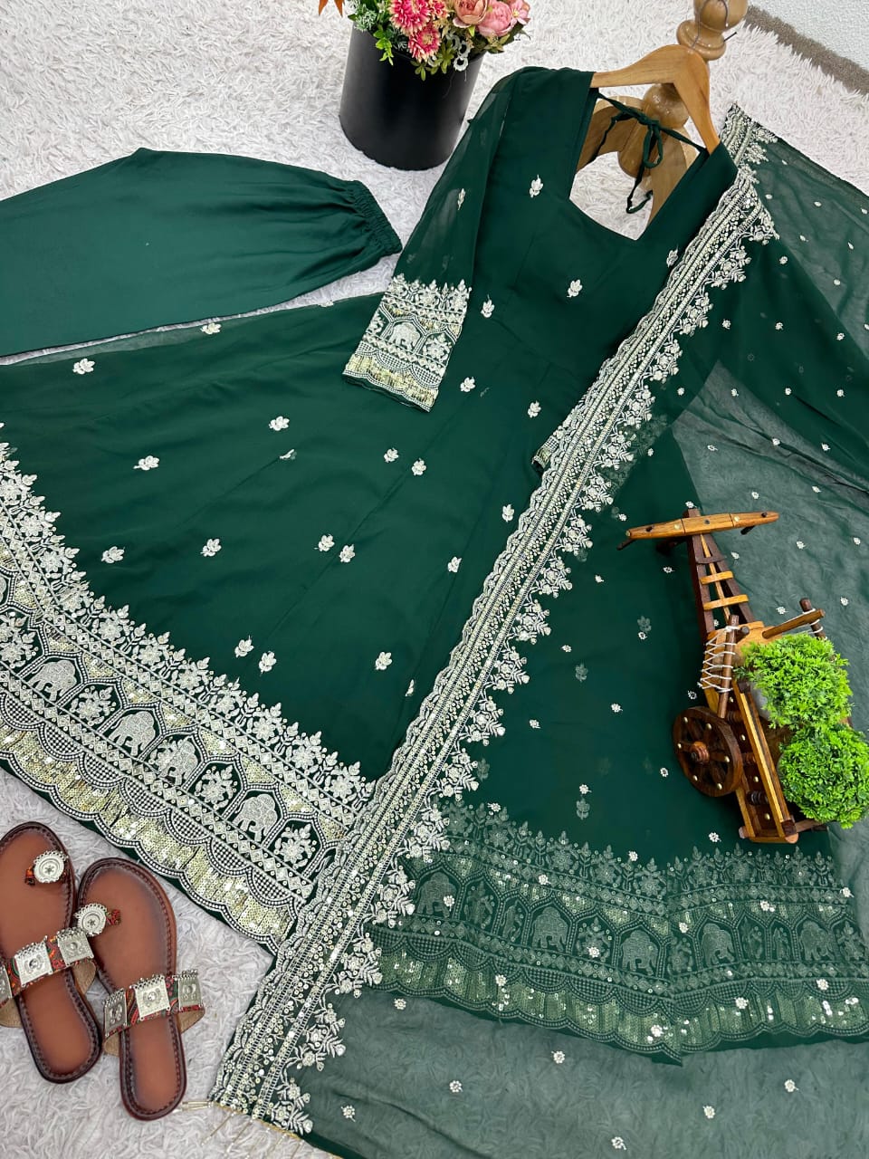 Rajwadi Pashmina Silk Weaving Saree with Kashmiri Pallu