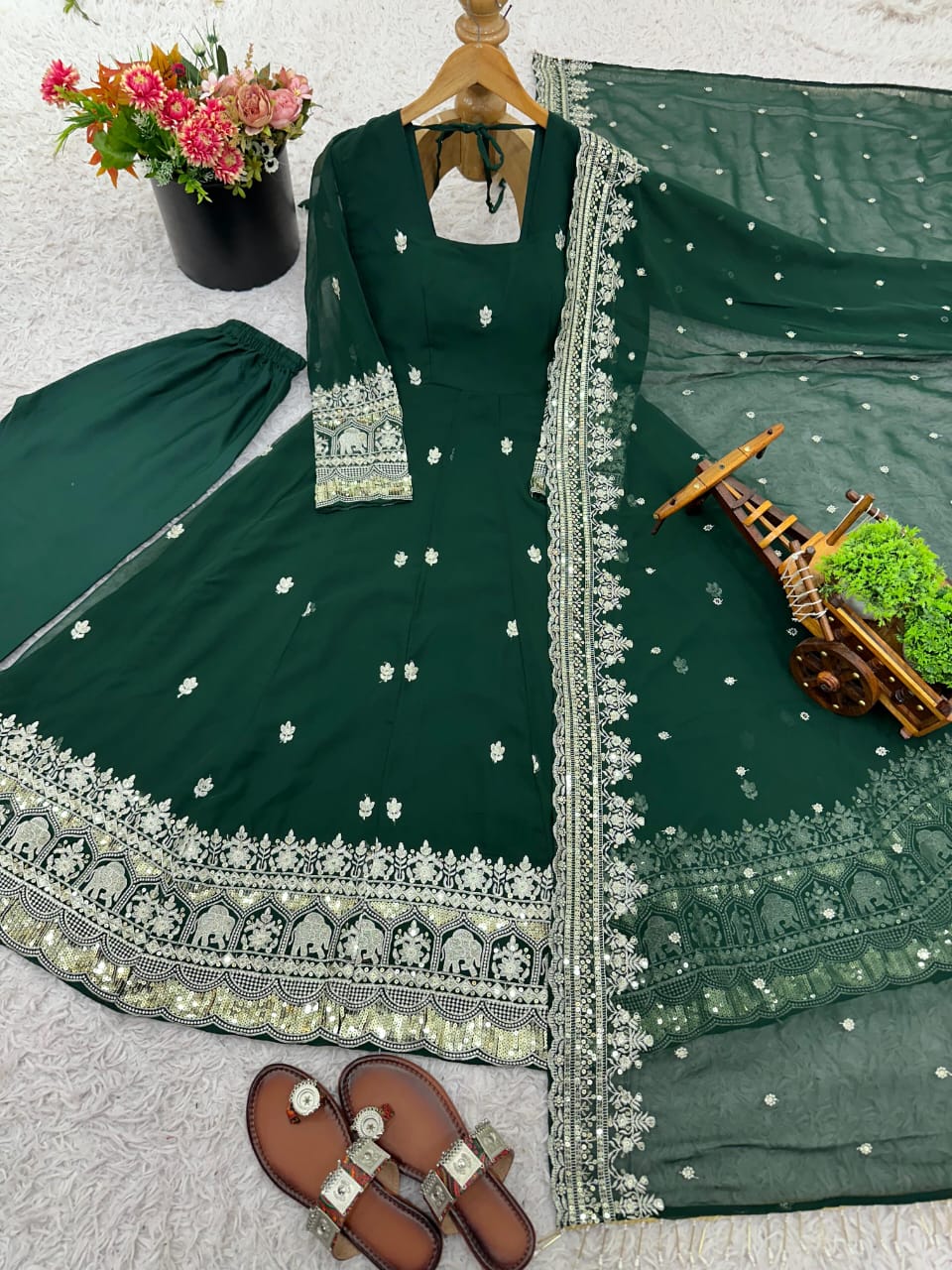 Rajwadi Pashmina Silk Weaving Saree with Kashmiri Pallu