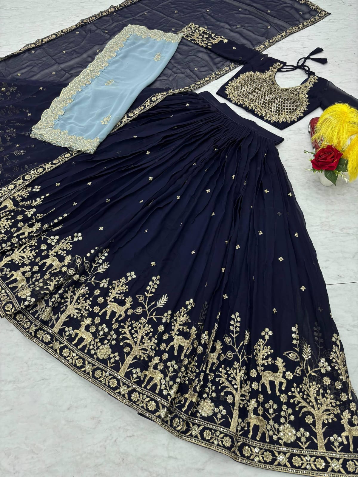 Wedding Special Fox Georgette Lehenga Choli with Heavy Embroidery – Fully Stitched