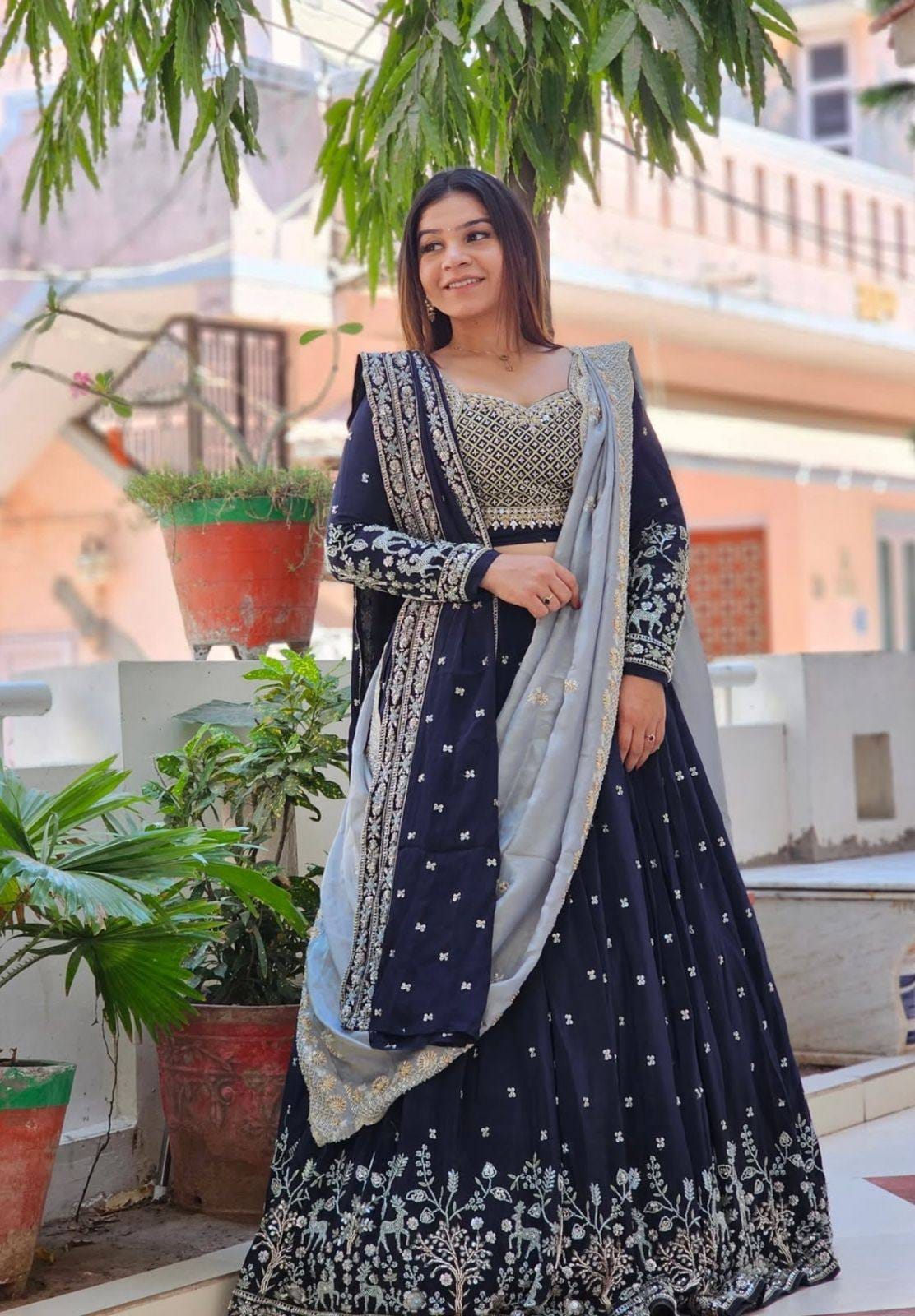Wedding Special Fox Georgette Lehenga Choli with Heavy Embroidery – Fully Stitched