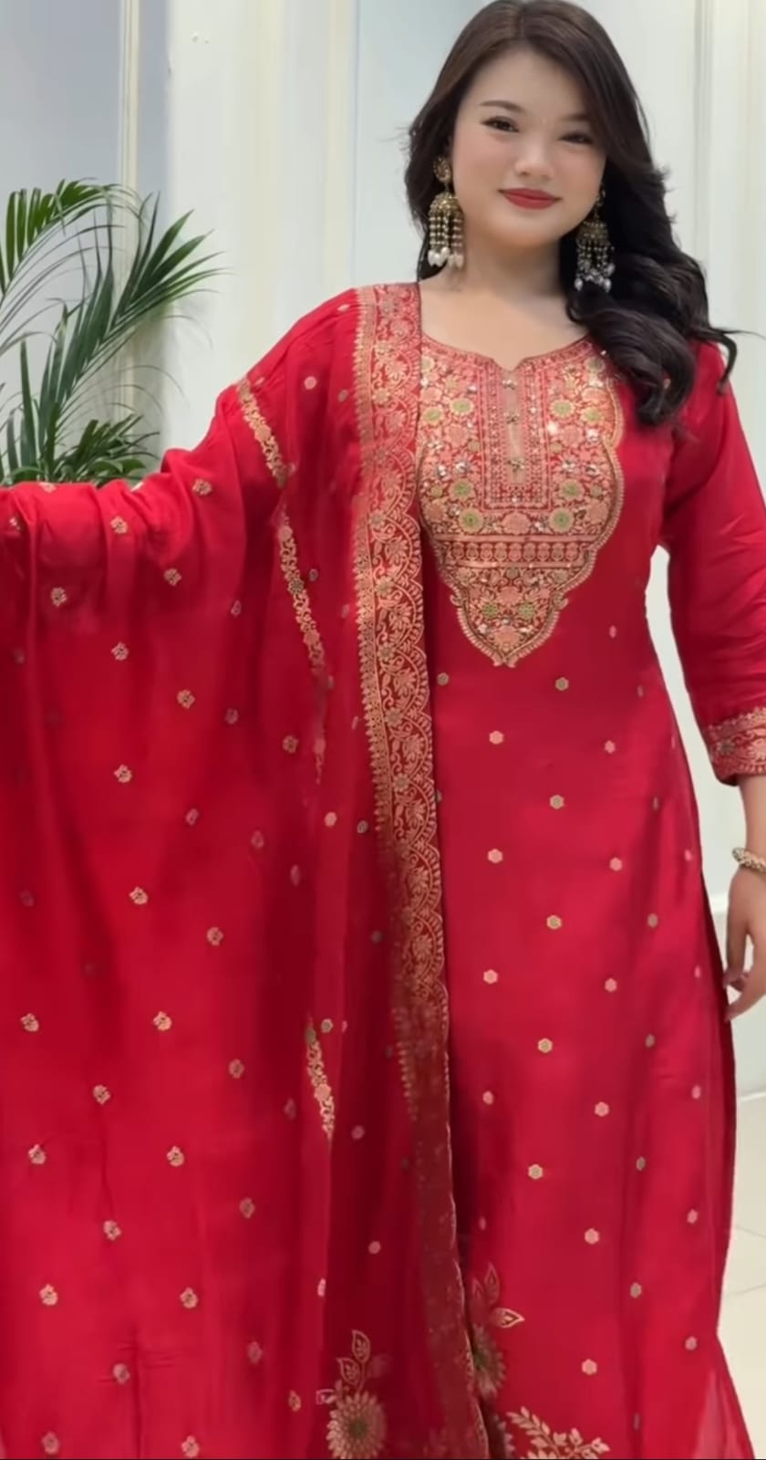 Wedding Special Pure Banarasi Suit Set with Pant & Zari Jacquard Dupatta
