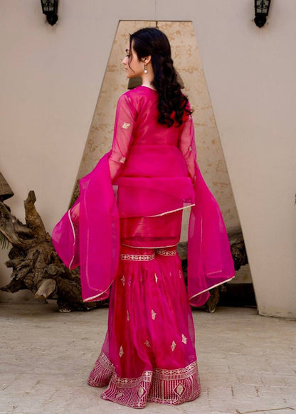 Designer Party Wear Top Palazzo & Dupatta Set in Diamond Georgette with Sequin Embroidery