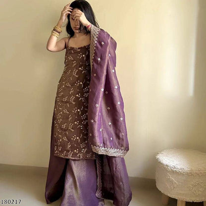 Designer Jimmy Choo Organza 3-Piece Suit Set | Heavy Embroidered Top, Pant & Dupatta – Ready to Wear