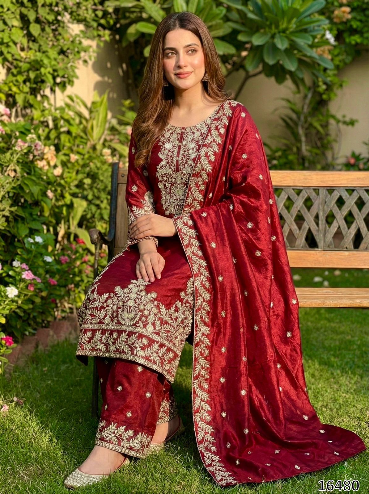 Designer GMY Silk Embroidered Top Plazzo Dupatta Set | Heavy Sequin Work | Ready-to-Wear Ethnic Party Wear