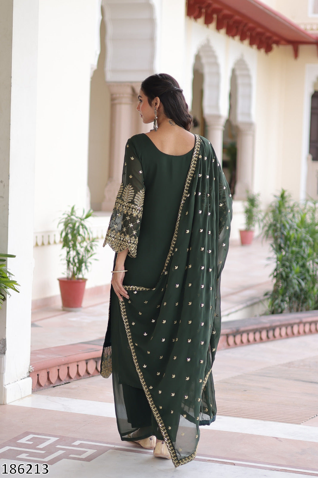 Premium Faux Blooming Kurti with Pant &amp; Dupatta Set