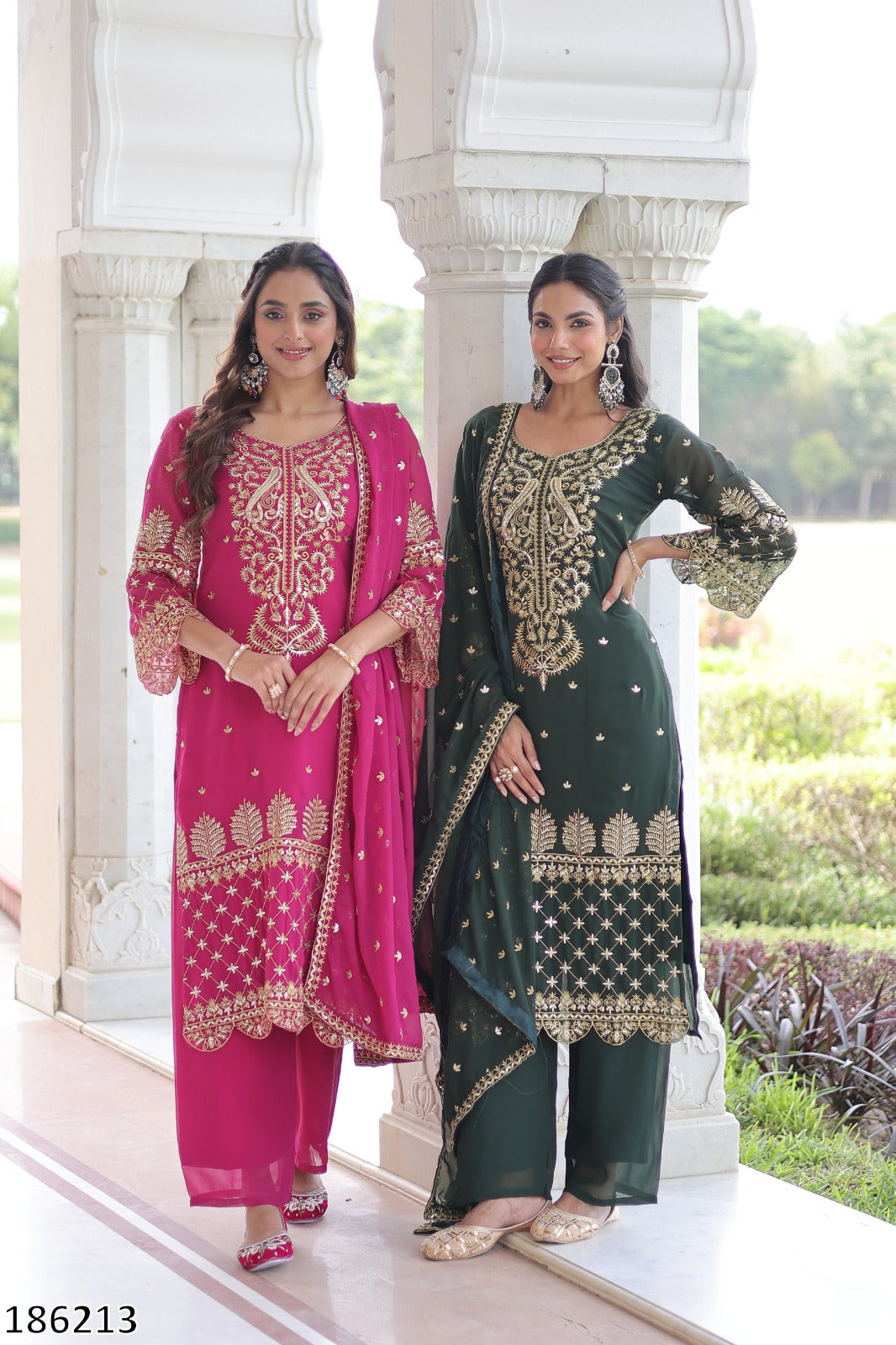 Premium Faux Blooming Kurti with Pant &amp; Dupatta Set