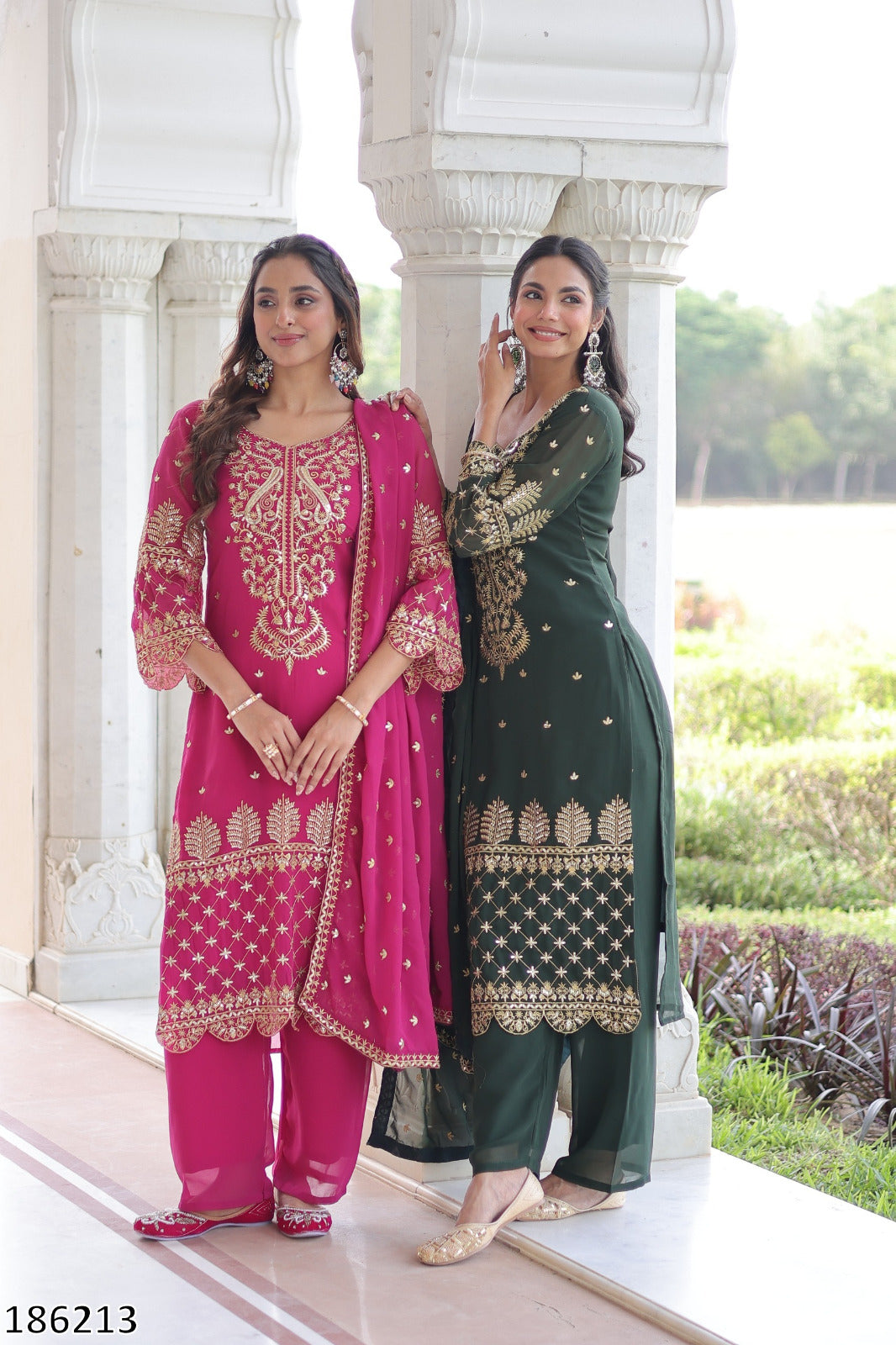 Premium Faux Blooming Kurti with Pant &amp; Dupatta Set