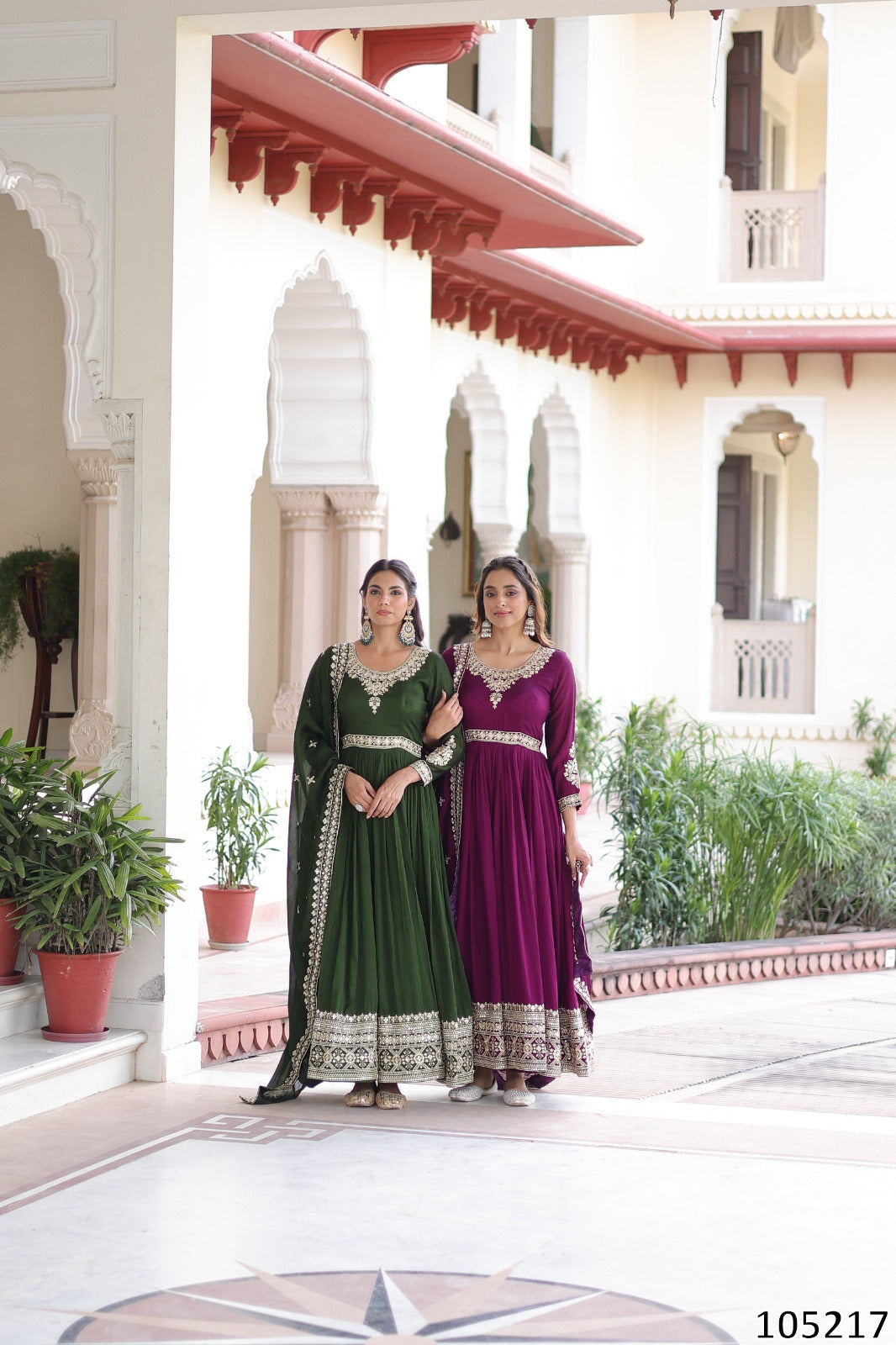 Vichitra Silk Sequins Embroidered Gown with Dupatta – 2025 Collection