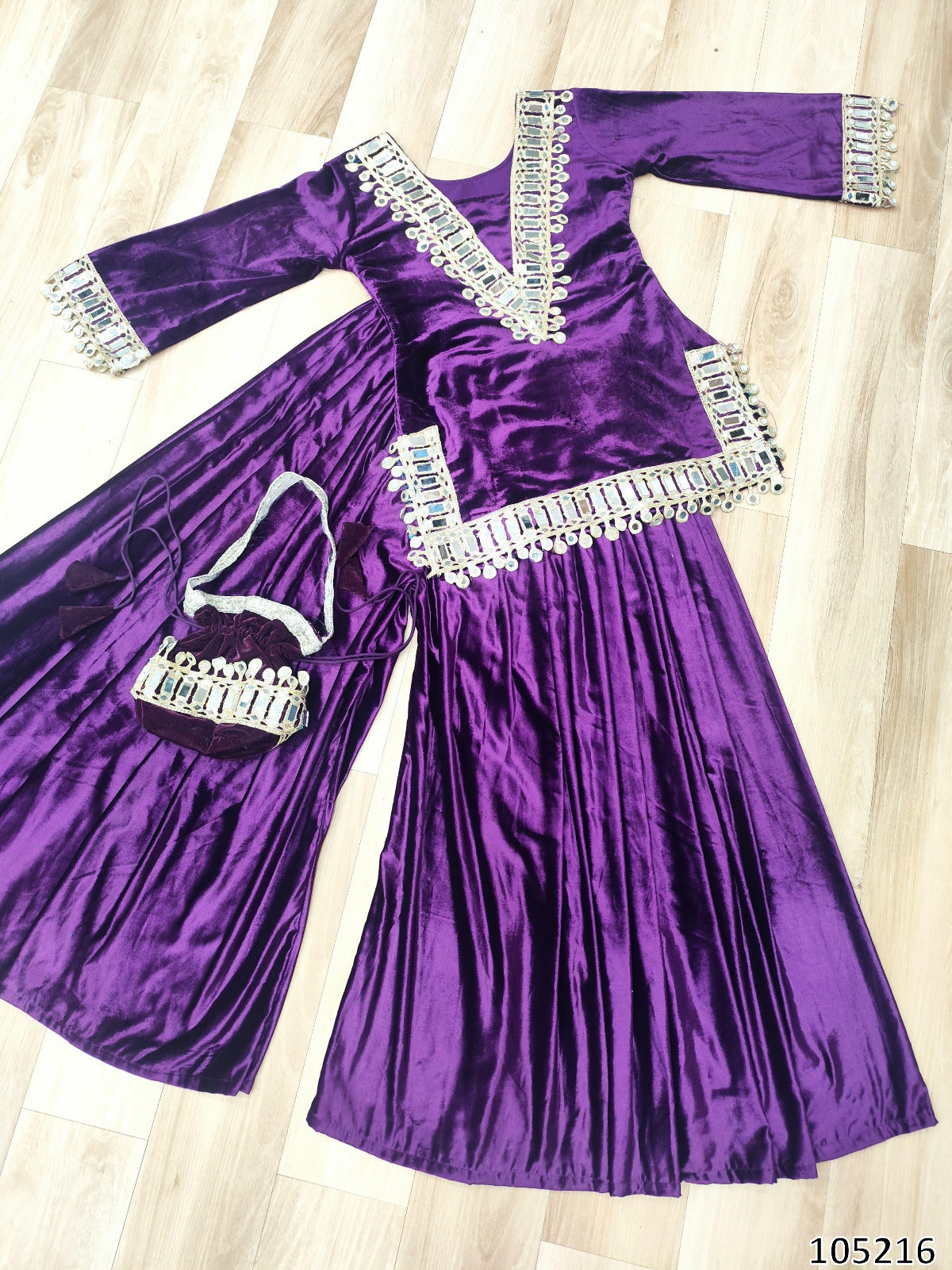 EID SPECIAL 2026 Dresses : Premium Velvet Wear READYMADE TOP–PALAZZO WITH BATWA SET