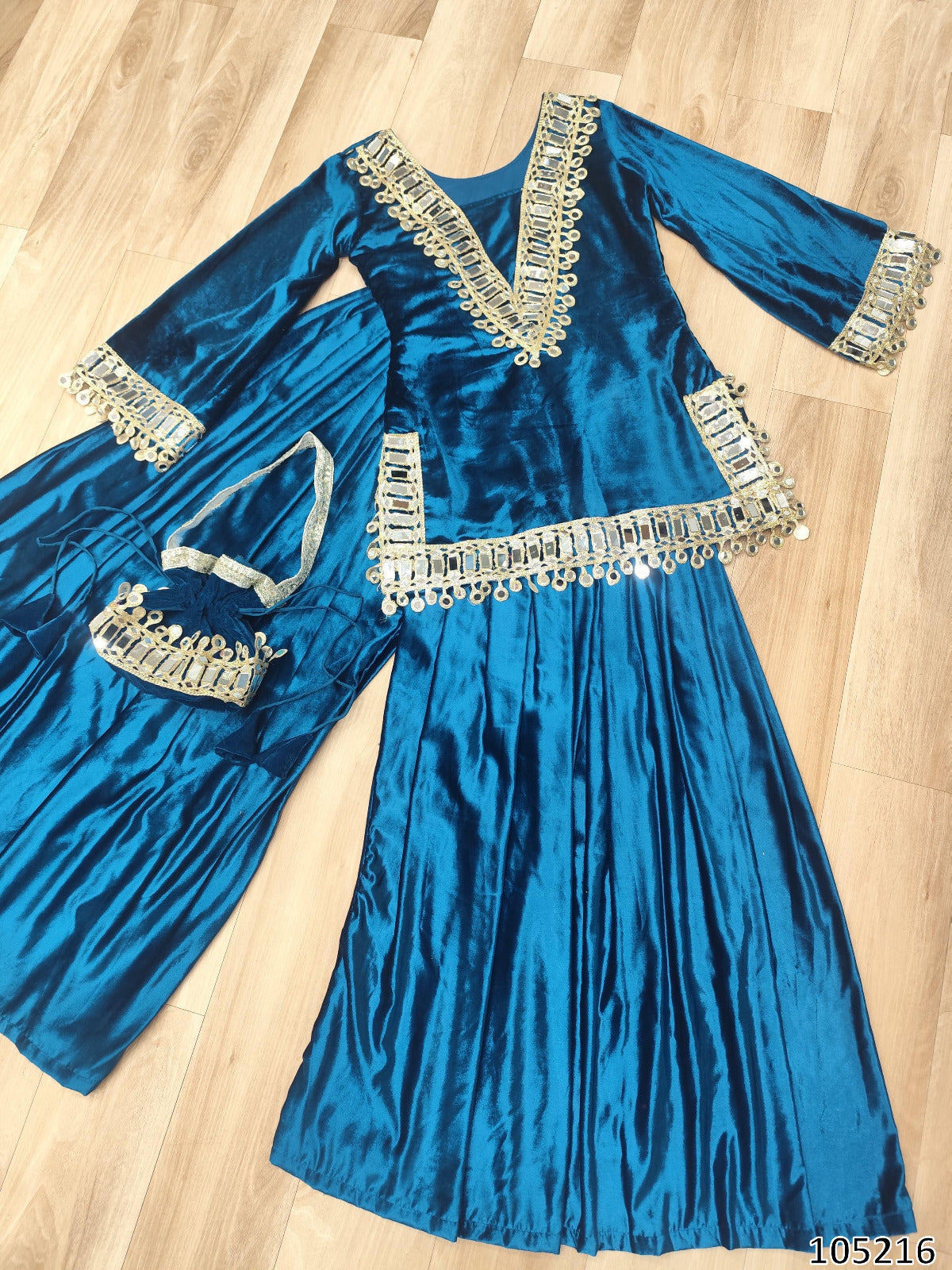 EID SPECIAL 2026 Dresses : Premium Velvet Wear READYMADE TOP–PALAZZO WITH BATWA SET