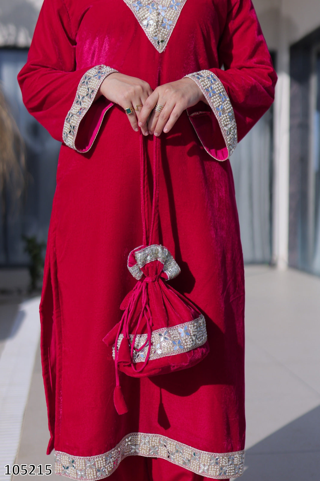 Eid Special 9000 Velvet Top Pant Set with Batwa | Zari Embroidery & Real Mirror Work | Eid Outfits 2026