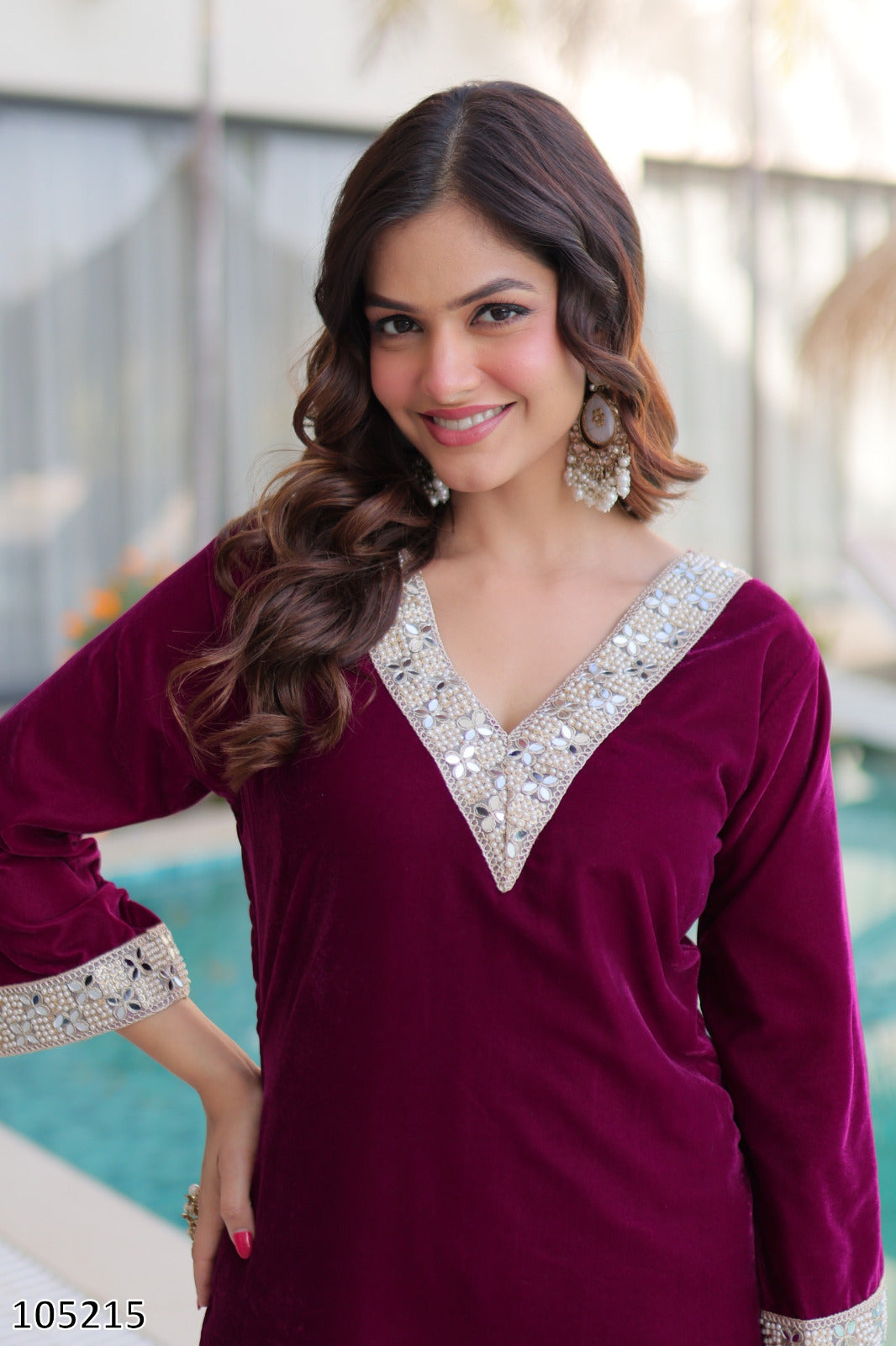 Eid Special 9000 Velvet Top Pant Set with Batwa | Zari Embroidery & Real Mirror Work | Eid Outfits 2026