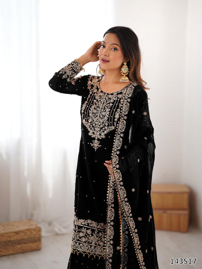 Premium Faux Georgette Sharara Set with Pearl &amp; Cording Dori Work | Designer Boutique Wear