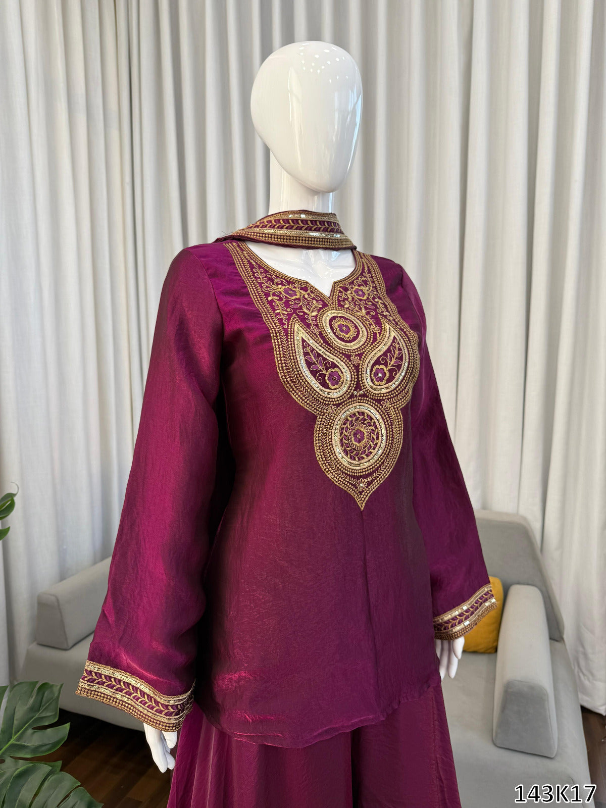 Designer Heavy Fendy Silk Sharara Set with Dupatta | Thread &amp; Sequence Work