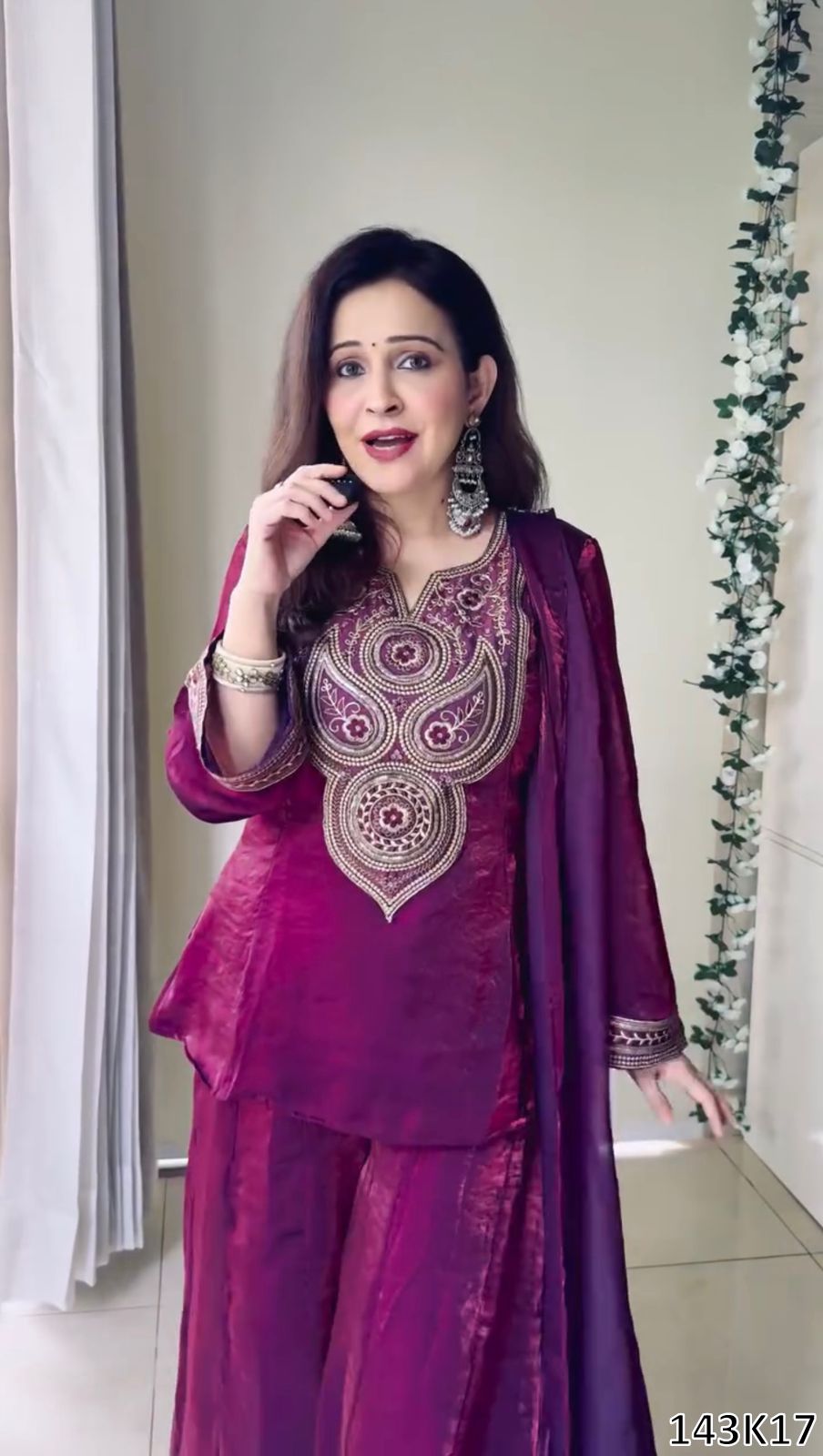 Designer Heavy Fendy Silk Sharara Set with Dupatta | Thread &amp; Sequence Work