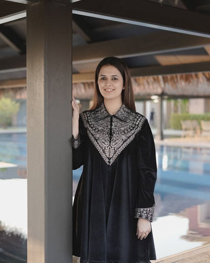 Velvet Kurta Plazzo Set with Sequence Embroidery | Winter Festive Wear | M-XXL | Ready to Dispatch