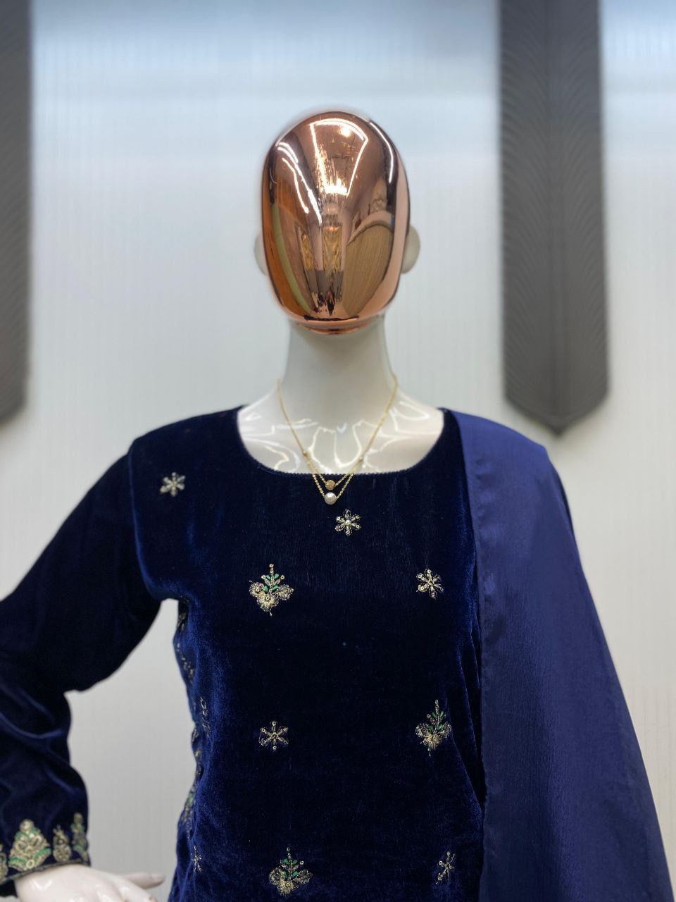 Luxury Velvet Winter 3 Piece Suit Set | Sequins Embroidery Kurti Plazzo Dupatta | Party Wear 2026