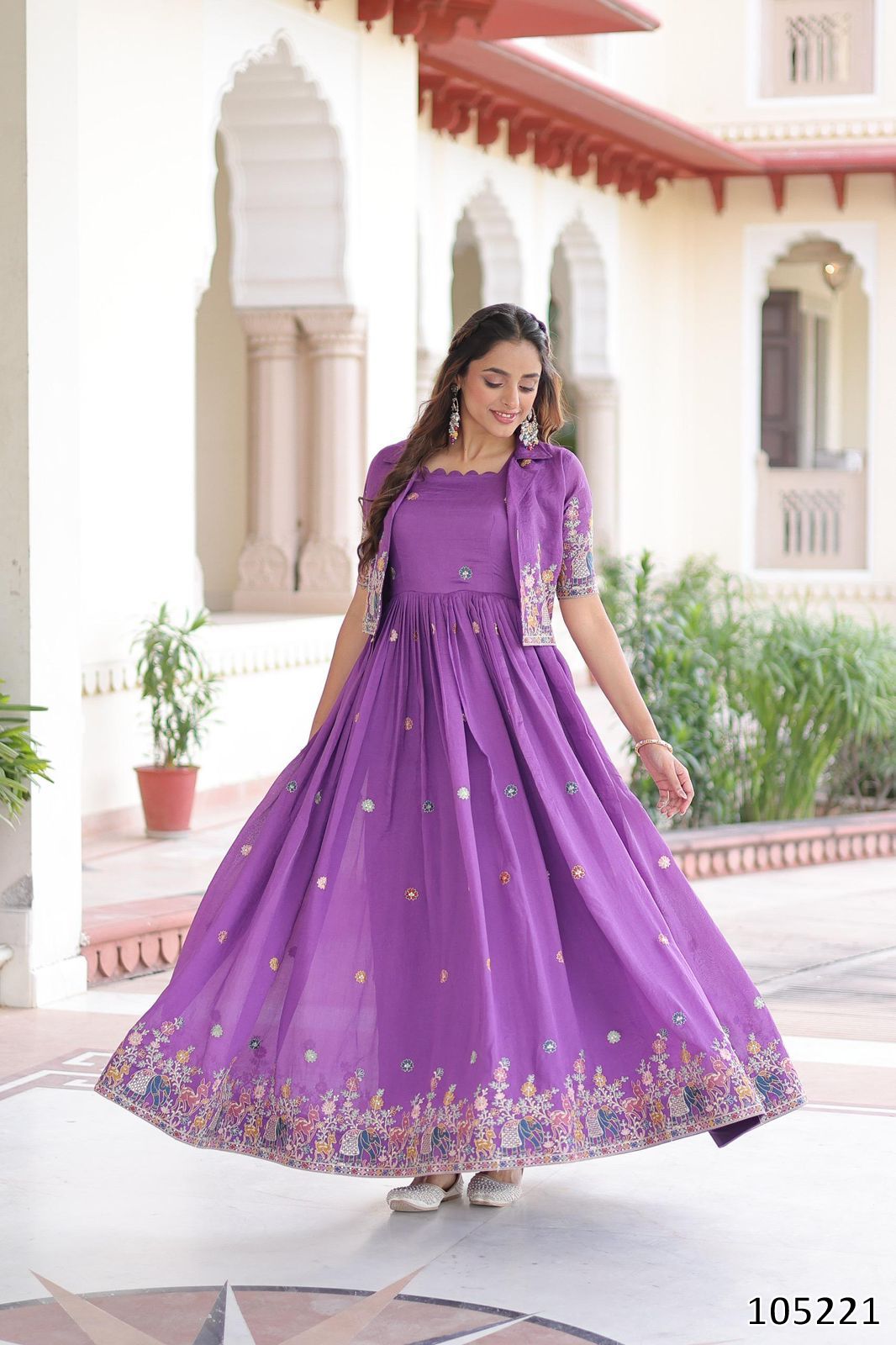 Premium Readymade Gown with Koti Set – Elegant Party Wear 2025
