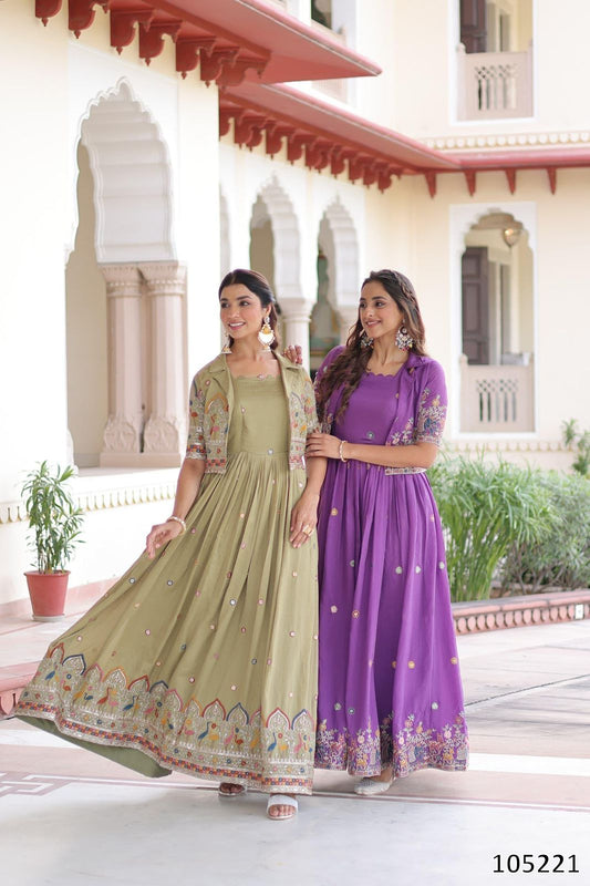 Premium Readymade Gown with Koti Set – Elegant Party Wear 2025