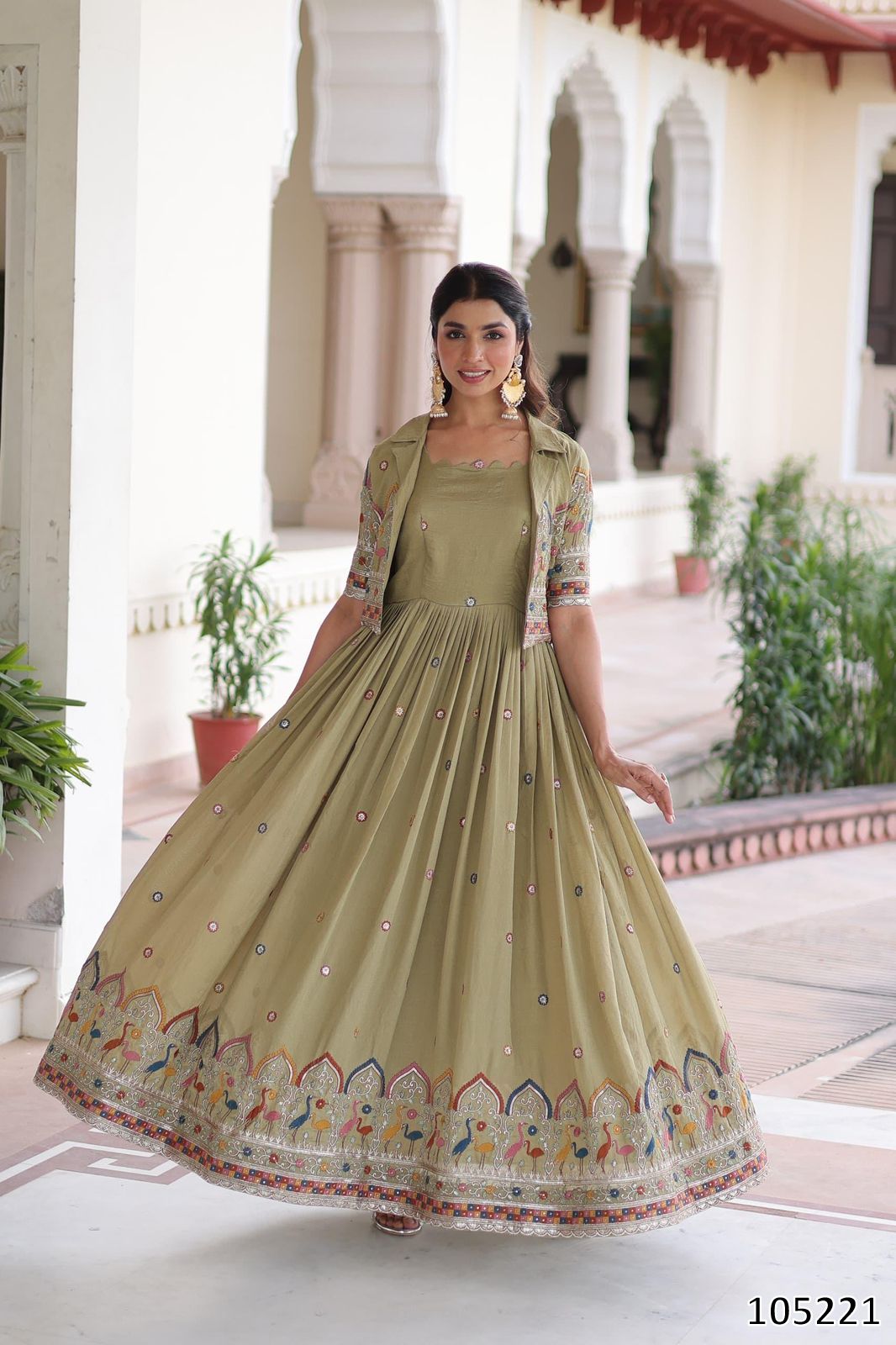 Premium Readymade Gown with Koti Set – Elegant Party Wear 2025
