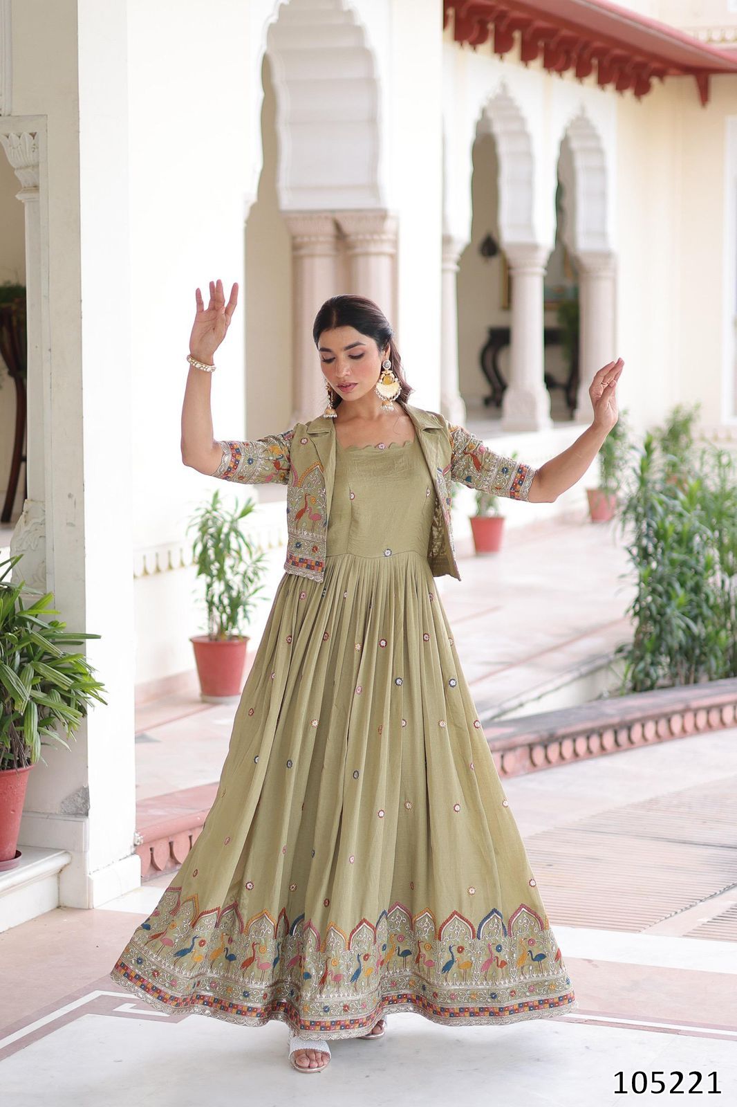 Premium Readymade Gown with Koti Set – Elegant Party Wear 2025