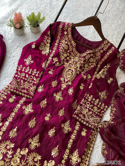 &nbsp;Eid Exclusive Designer Top–Plazzo–Dupatta Set | Wedding Season Special