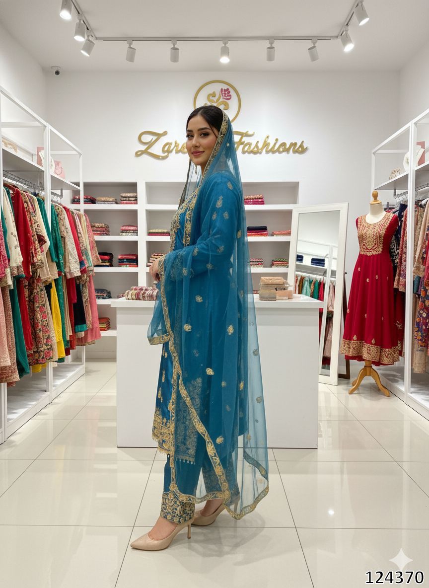 Eid Exclusive Designer Top–Pant–Dupatta Set | Wedding Season Special